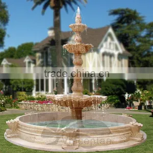 Outdoor Garden Decoration Popular Design White Large Marble Stone Fountain Water thumbnail-1