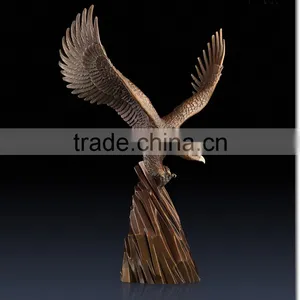 High Quality Home Decoration Metal Crafts Bronze Outdoor Eagle Statues thumbnail-1