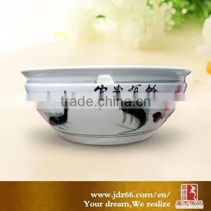 Handpainted Ceramic Pedestal Sale Fish Bowl for 2015 New Year Decoration thumbnail-2