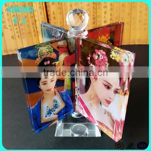 Wholesale Custom 4 Sided Crystal Acrylic Rotating Picture Frame thumbnail-1