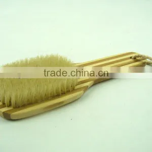 Bamboo Bath Brush With Natural Bristle Oval Head thumbnail-1