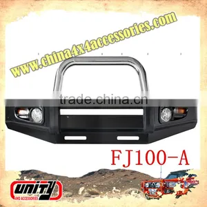 4WD Accessories Parts Top Quality Frontal Bull Bar Bumper for FJ Cruiser 100 WITH LAMP & STONE GUARD thumbnail-1
