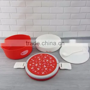 Food Grade Double Layers Round Plastic Tiffin With Handle thumbnail-4