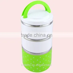 Portable 3 Compartments Stainless Steel Insulated Tiffin Lunch Box thumbnail-3