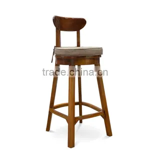 Bar Stool Classic Mahogany Wood thumbnail-2