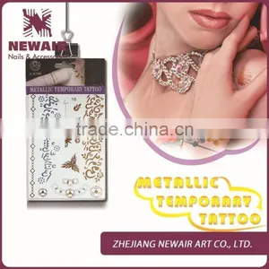 2016 Artificial Girl for Sex Gold Silver Metallic Water Transfer Printing Temporary Tattoo Sticker thumbnail-3
