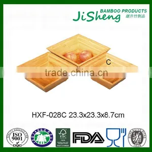 Factory Sales Large Square Unique Bamboo Salad Bowls thumbnail-1