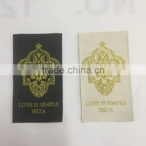 2017 Custom High Quality Gold Silver Metal Thread Garments Woven Labels thumbnail-4