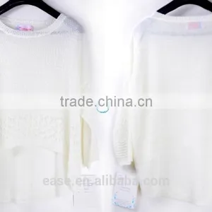 China Wholesale 100% Silk White Women Jumper Sweater thumbnail-1