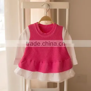 S32908W Knitted Sweater Dress Pullovers Sweaters With Lace Shrugs Dresses Crochet Long Girls Sweater thumbnail-2