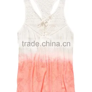 2017 Guangzhou Shandao New Summer Arrival Women Sleeveless Round Neck Lace Collar Crinkle Cotton Designer Casual Tops thumbnail-5