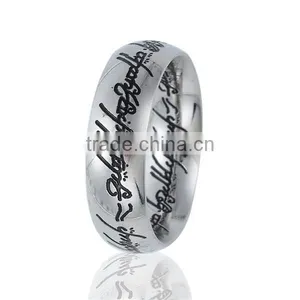 Titanium Steel Unadjustable Rings Antique Silver Message thumbnail-1