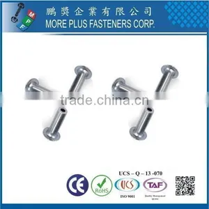 Taiwan Stainless Steel 18-8 Chrome Plated Steel Nickel Plated Steel Copper Brass Semi Tubular and Solid Rivet thumbnail-4