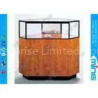 Corner Jewelry Display Case With Locking Hinged Door for Shopping Mall thumbnail-1