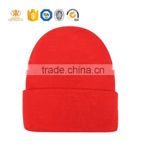 Wholesale Custom Mens Winter Red Beanie Caps thumbnail-1