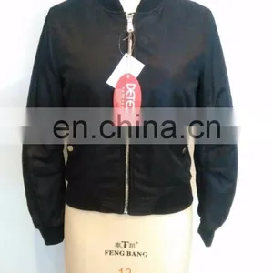 Wholesale Custom Made Women 100% Polyester Bomber Jacket thumbnail-6