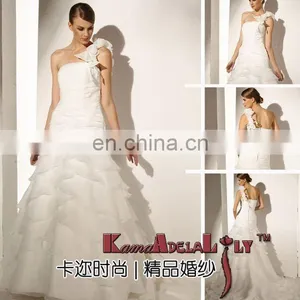 EB978-301658 Elaborate Multilayer Organza One Shoulder Bridal Wear thumbnail-1
