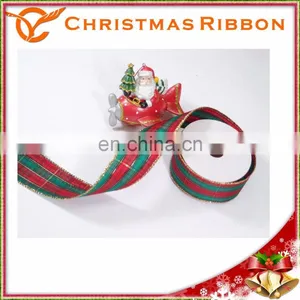 Taiwan Supplier Distinctive Checked Pattern Christmas Ribbon thumbnail-2