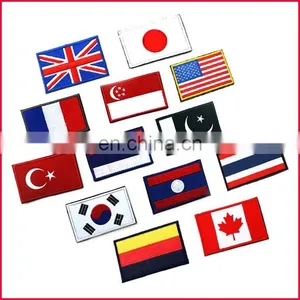 Wholesale American Flag Iron on Embroidered Patch With Gold Border thumbnail-3