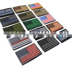 No Minimum Custom Designs Whole Country Flag Embroidery Patch Velcr on Backing for Bag,Hot Sale 3D USA American Flag Embroidery thumbnail-5