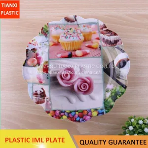 TX211 PLASTIC FLOWER EDGE IML CHEAP PLATE CAKE PLATE thumbnail-1