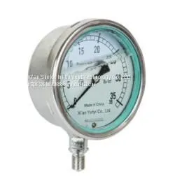 Tainless Steel Liquid Glycerine or Silicone Oil Filled Vacuum Manometer Pressure Gauge thumbnail-1