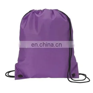 New Recycle Custom Made Purple Drawstring Backpack thumbnail-1