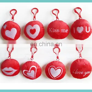 Plush Heart Shape Emoji Keychains Valentine Love Plush Keychains thumbnail-6
