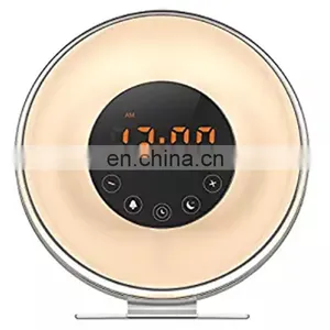 Wake Up Light, 6 Nature Sounds, 7 Colors FM Radio Sunrise Sunset Simulation Alarm Clock Night Light With Smart Snooze Function thumbnail-1