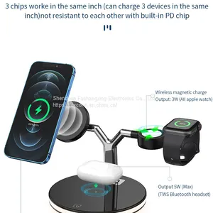 Suitable for Apple IPhone12 IWatch Watch Three-in-one Magnetic Wireless Charging MagSafe Holder Holder thumbnail-3