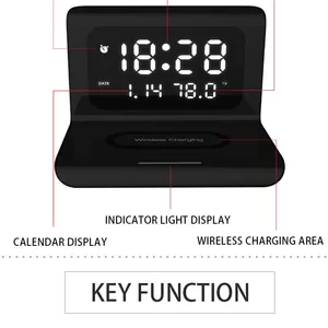 Electronic Desk Calendar Clock Wireless Charger is Suitable for Smart Phones With Wireless Charging Function thumbnail-5