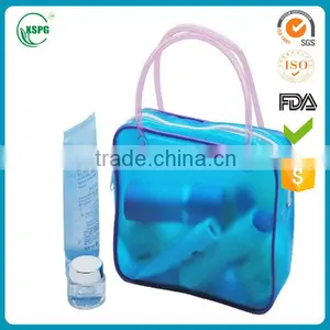 Soft Standing Pvc Vinyl Zipper Tote Cosmetic Bag thumbnail-1