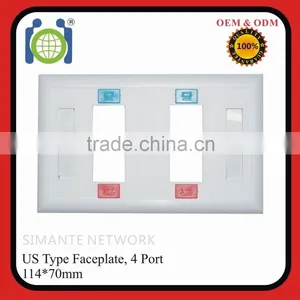 4 Port RJ45 Faceplate US 120mm Type thumbnail-1