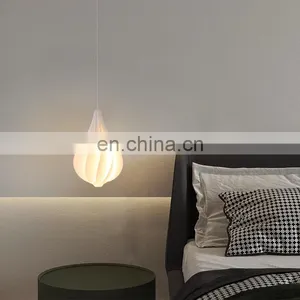 Nordic PVC LED Pendant Light Bedroom Bedside Flower Bud Hanging Lamp Creative Bar Home Small Chandelier thumbnail-3