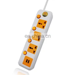 Hot Sell 13A Power Socket 3M Cords Universal Extension Socket Coloful thumbnail-4