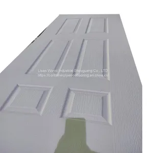 White Primer Wood Grain Door Panel Hdf Mdf Molded Door Skin Panel thumbnail-1