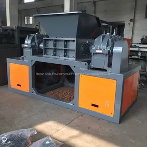 Plastic Bottle Shredding Waste Rubber Tyre Tire Double Shaft Shredder Scrap Metal Shredder Machine thumbnail-3