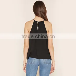 Black Sexy Saree Blouse Designs Sleeveless Lady Blouse & Tops thumbnail-2