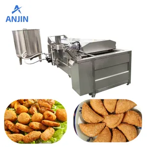 Fully Automatic Continuous Frying Machine | High-Capacity Electric Snack Fryer Line ANJIN FOOD MACHINERY thumbnail-4