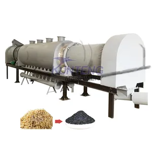 New Design Rice Husk Bran Drum Charcoal Making Machine Coffee Residue Soybean Dregs Pyrolysis Charcoal Making Equipment EPC thumbnail-1