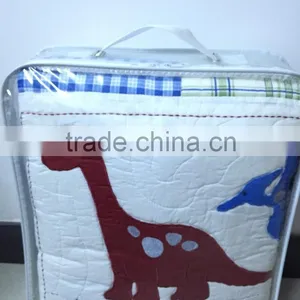 100% Cotton Quilt , Children Quilt With Adorable Dinosaur Made by Hand thumbnail-2