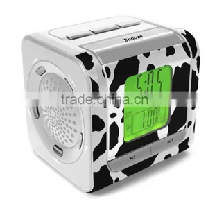 Classical Cow Pattern Digital Tuning Projector Alarm Clock Radio thumbnail-2