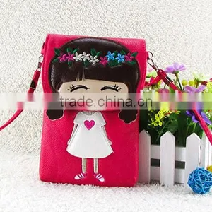 Wholesale pu Lovely Cartoon Girl Mini Shoulder Bags Mobile Phone Waterproof Cell Bag thumbnail-4