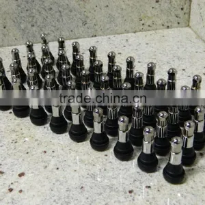 Promotion Chrome Sleeve Rubber Snap-In Pull Through Tire Valve Stems For Car Truck TR413C thumbnail-1