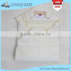 BB-LZ-007 Thickening and Larger Hooded Cotton Lace Baby Swaddle Wrap Blanket thumbnail-3