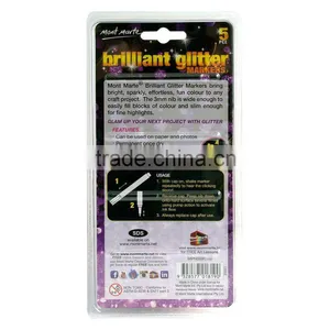 Mont Marte Brilliant Glitter Markers 5pce thumbnail-2