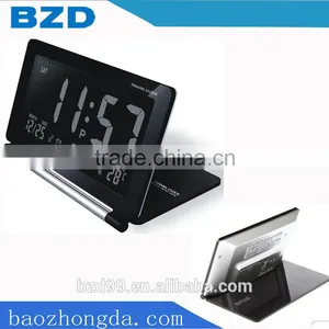 Promotional Multi-functional LCD Display Folding Flip Travel Alarm Clock With World Time/ Electronic Items Manufacturer OEM/ODM thumbnail-1