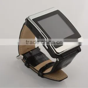 2015 Fashion P1 Capacitive Touch Bluetooth Smart Watch Phone Card Watch With Leather Watchband thumbnail-4