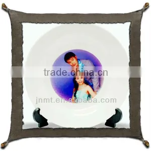 Delicate 8 Inch Sublimation Ceramic Coated Plate With White Fringe thumbnail-1