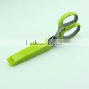Stainless Steel 5 Blades Herb Shears With Cleaning Comb Cover thumbnail-5